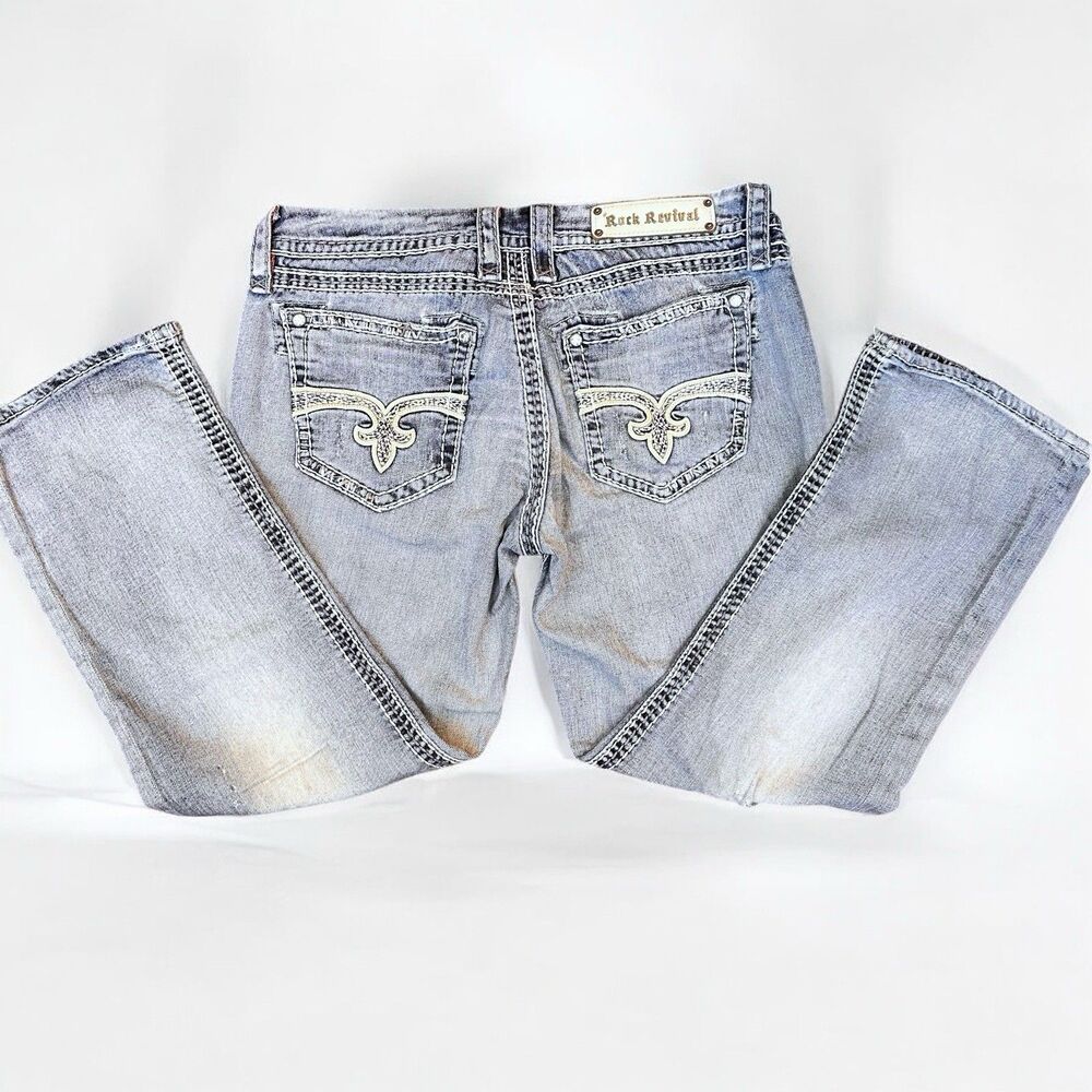 Rock Revival Faded Blue Straight Leg capris